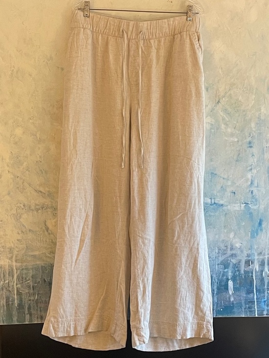 Lane Bryant Pants - Lane Bryant Linen Wide Leg High Rise Oatmeal Beige Pants Trousers Plus Size 22